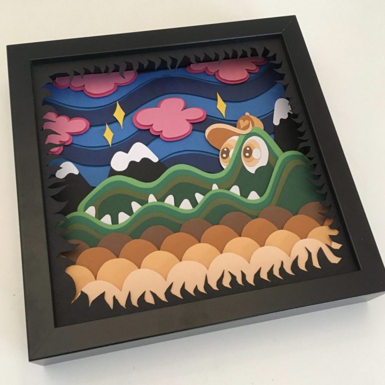 Studio Edo Rath Paper Art - Crocodile 23 x 23 cm