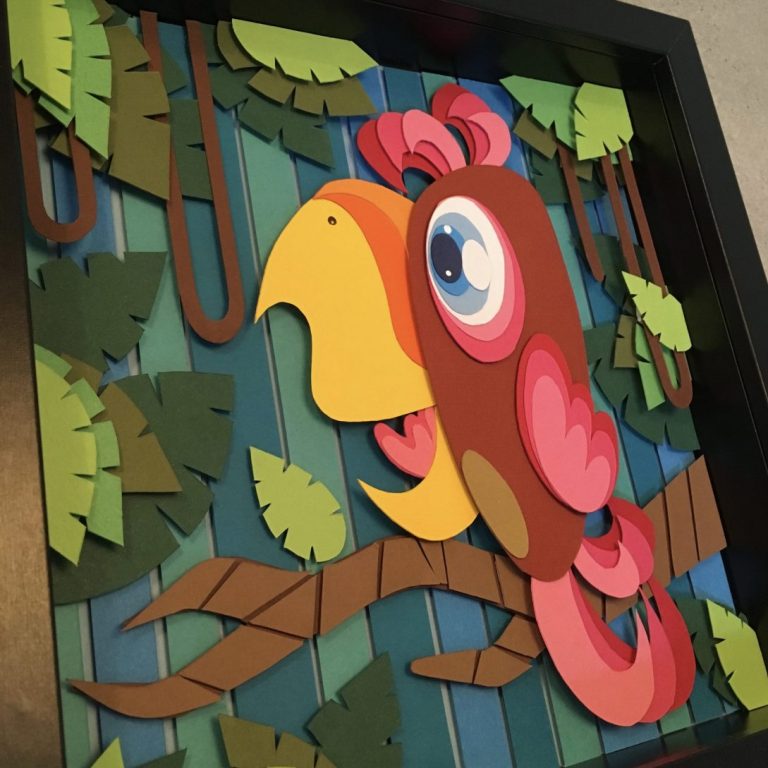Studio Edo Rath Paper Art - Parrot 25 x 25 cm