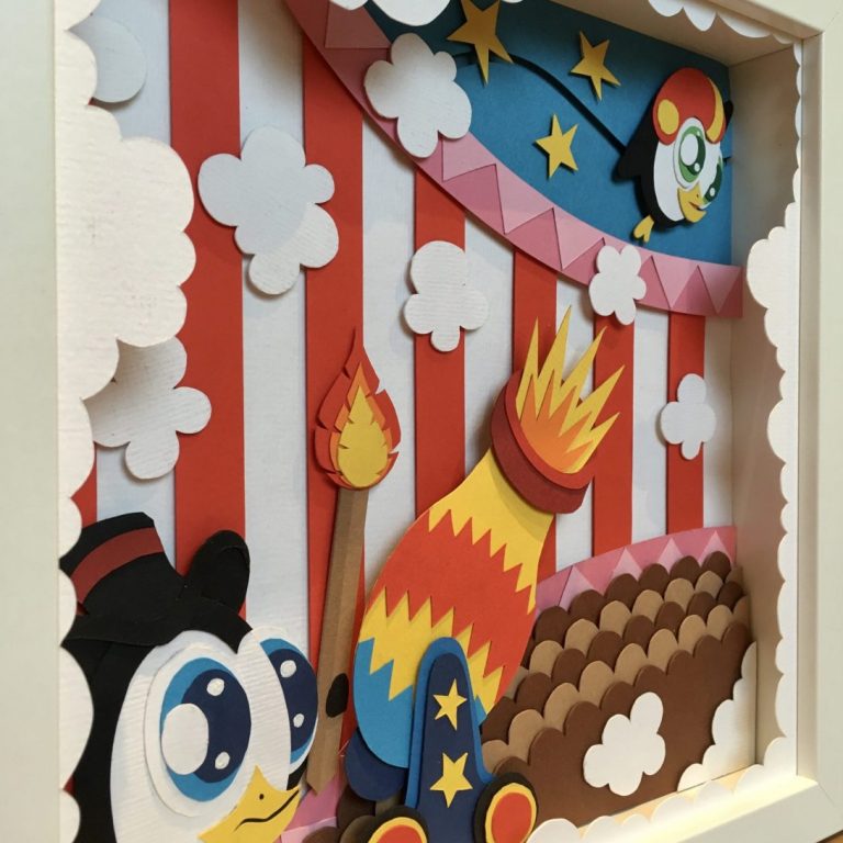 Studio Edo Rath Paper Art - Canonball Penguins 23 x 23 cm